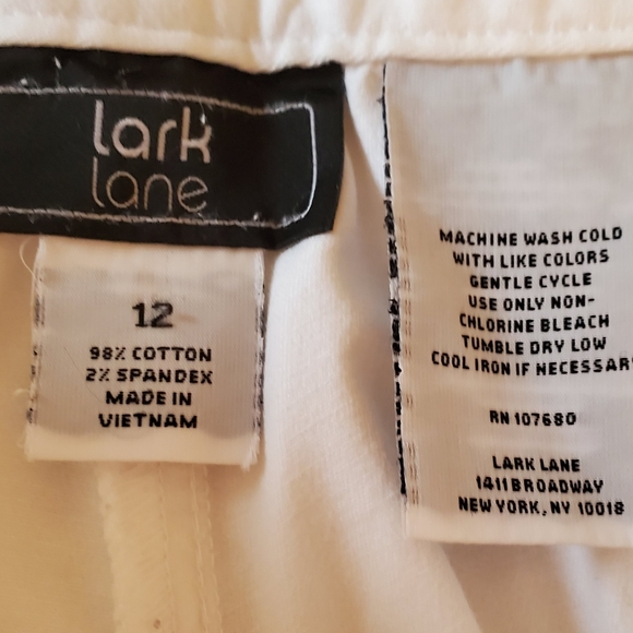 Lark Lane Ladies Capri Pants White Sz 12 - Picture 6 of 8